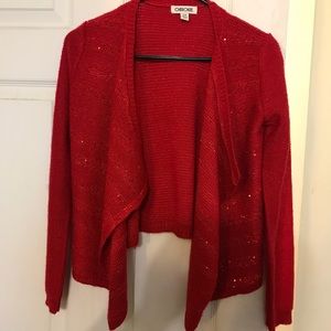 Girls red cardigan